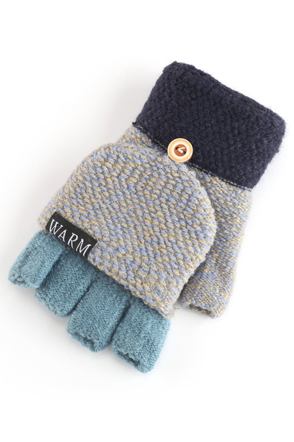 Women Half Fingers Solid Colored Cozy Windproof Winter Outdoor Knitted Gloves