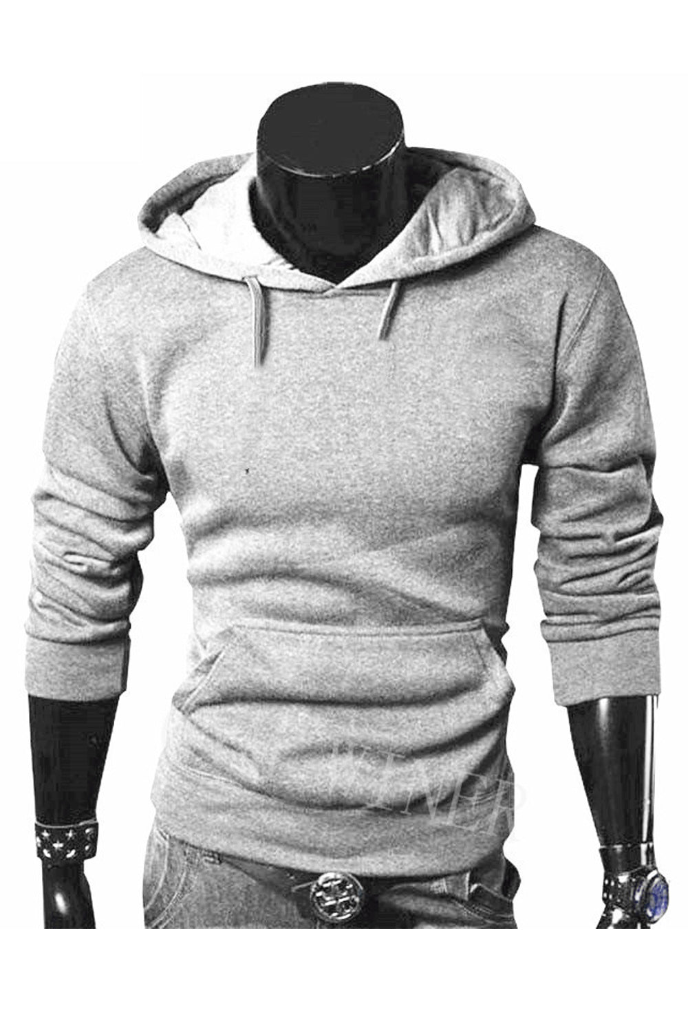 Men Beautiful Zipper Closure Solid Color Hoodie