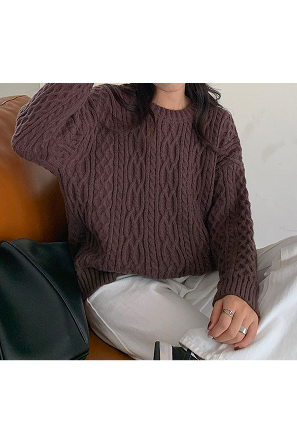 Women Knitted Loose Thick Winter & Autumn Solid Pattern Long Sleeve Wonderful Sweater