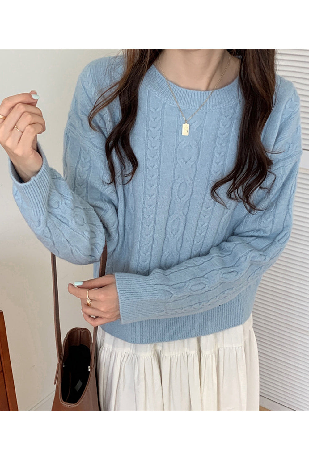 Women Thick Easy Round Neck Wonderful Long Sleeve Solid Pattern Decent Cozy Pullover Sweater