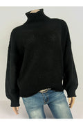 Women Thick Knitted Loose Styled Solid Pattern High Neck Long Sleeve Casual Pullover Winter Sweater