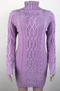Women Pretty High Neck Pullover Thick Long Sleeve Cozy Slim Fit Fashionable Solid Pattern Winter Casual Sweater