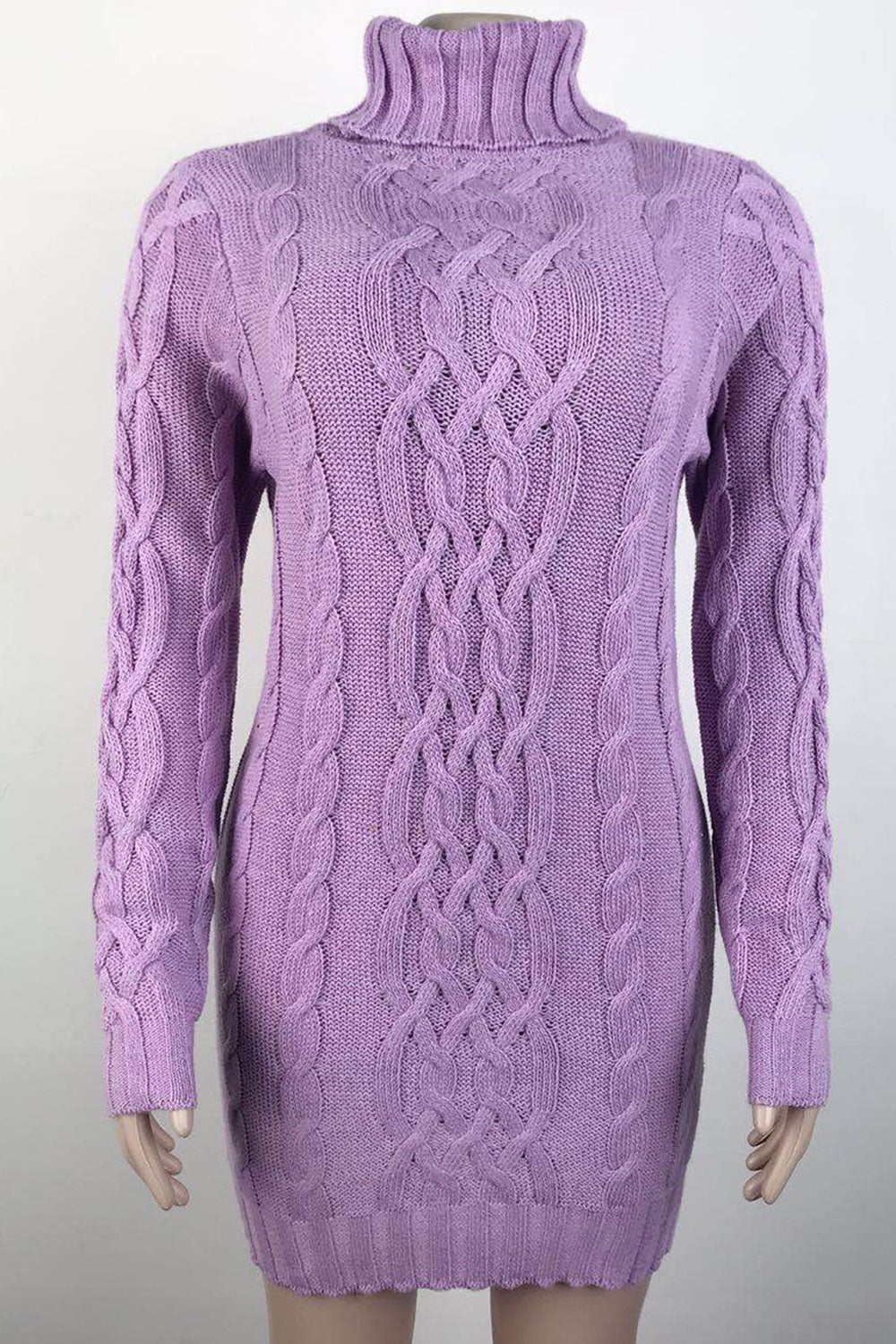 Women Pretty High Neck Pullover Thick Long Sleeve Cozy Slim Fit Fashionable Solid Pattern Winter Casual Sweater