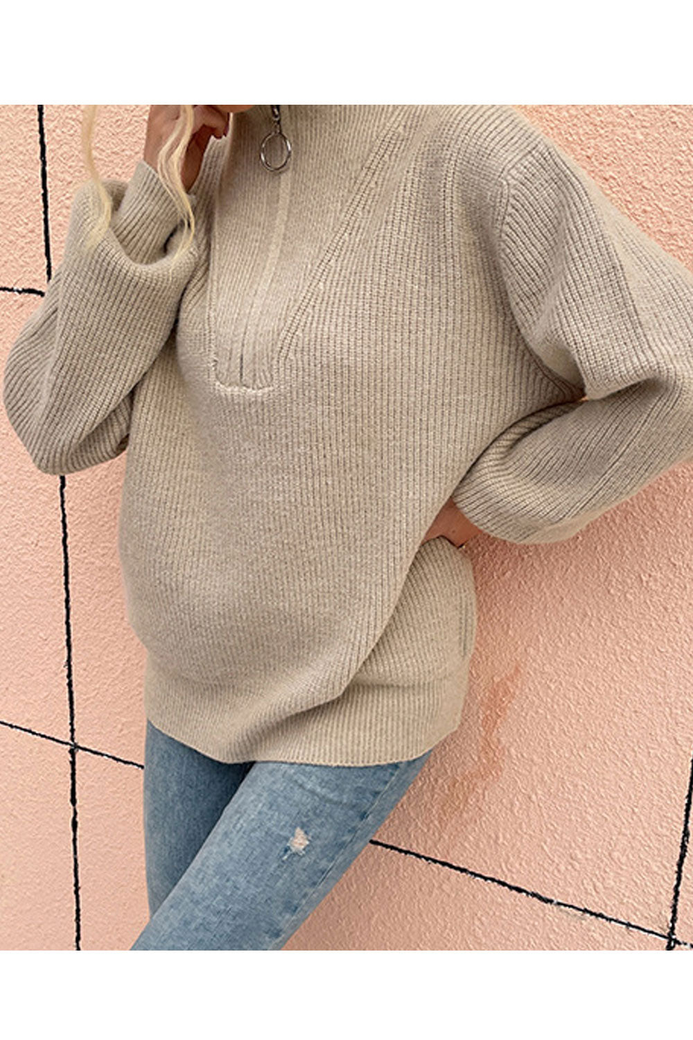 Women Pullover V-Neck Warm Winter Season Long Sleeve Tremendous Solid Pattern Casual Sweater
