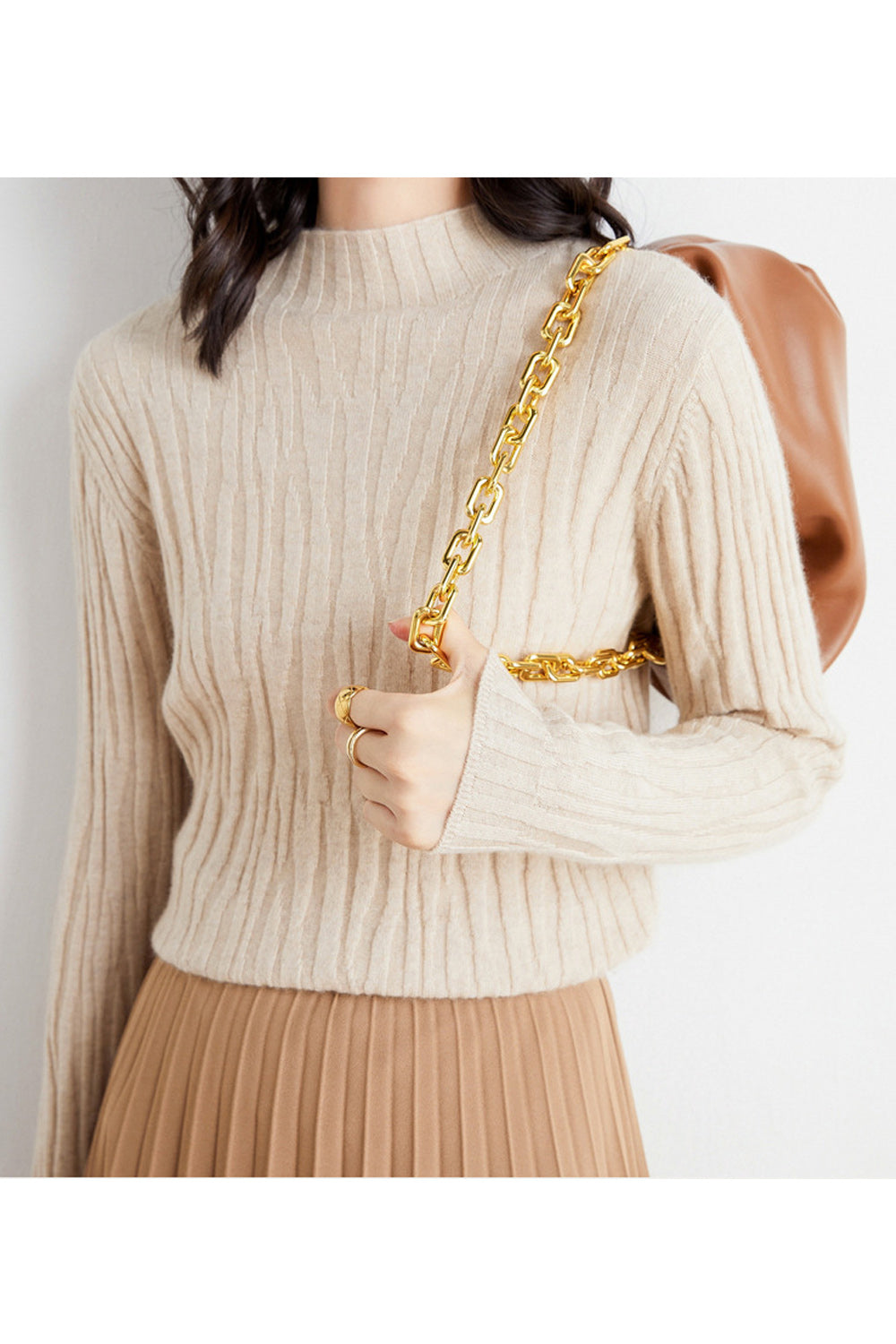 Women Slim Fit Turtle Neck Long Sleeve Pullover Winter Casual Sweater