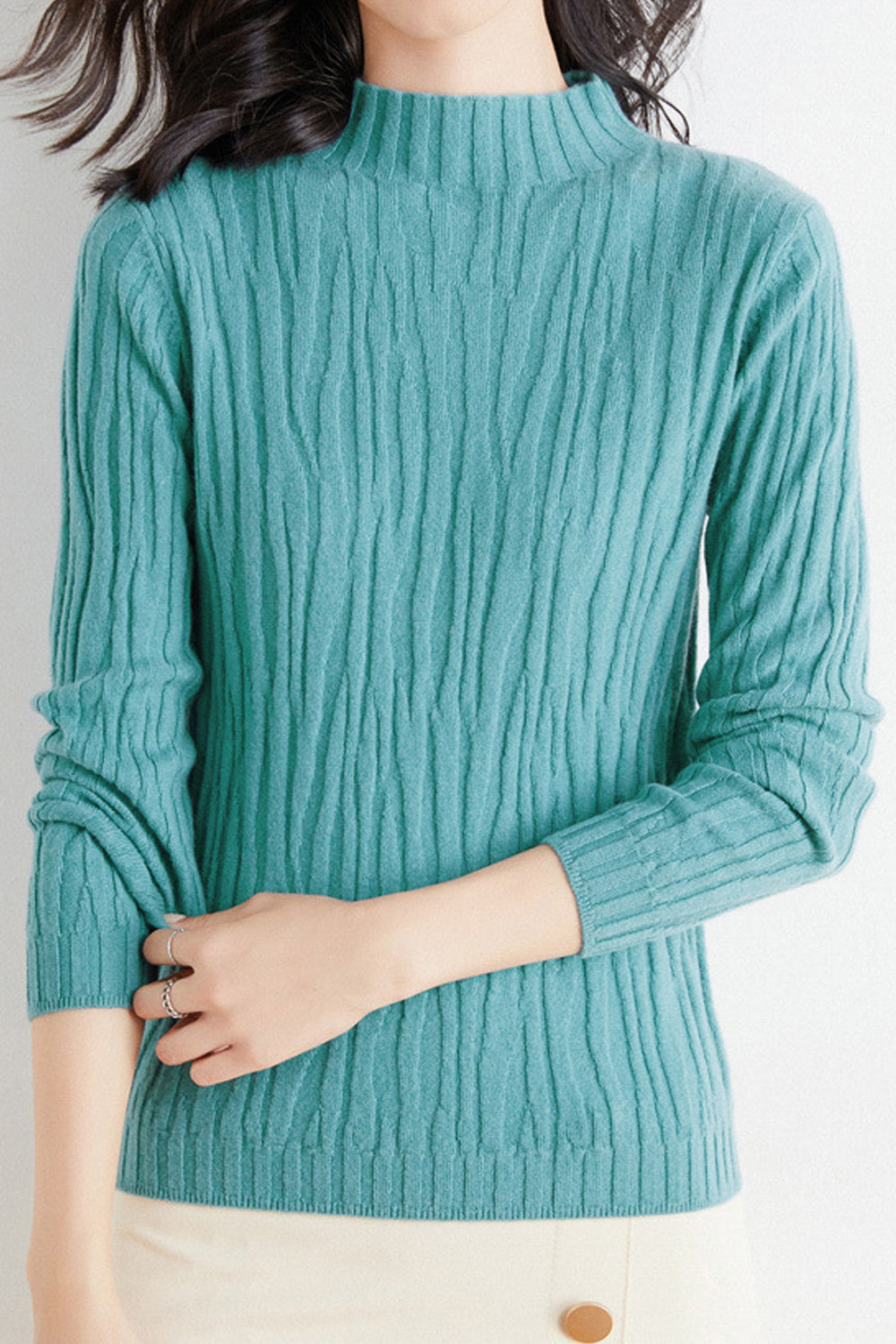Women Slim Fit Turtle Neck Long Sleeve Pullover Winter Casual Sweater