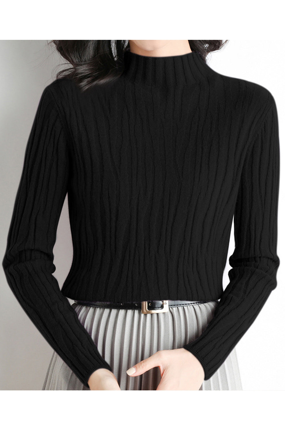 Women Slim Fit Turtle Neck Long Sleeve Pullover Winter Casual Sweater