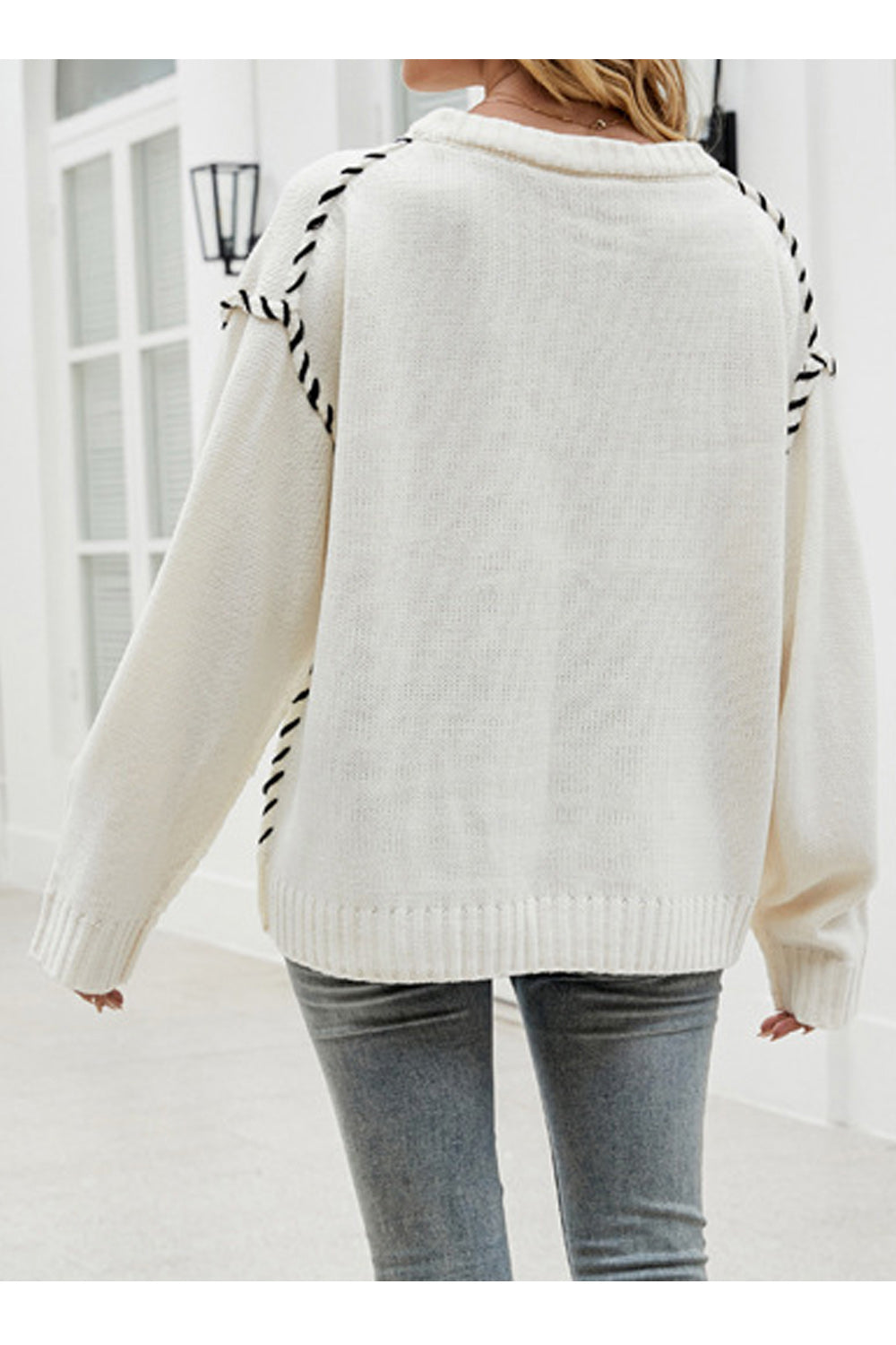 Women Knitted Long Sleeve Easy Round Neck Lovely Solid Colored Restful Windproof Casual Pullover Sweater