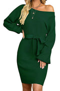 Women Decent Winter Slim Fit Mid Length Cozy Long Sleeve Alluring Dress