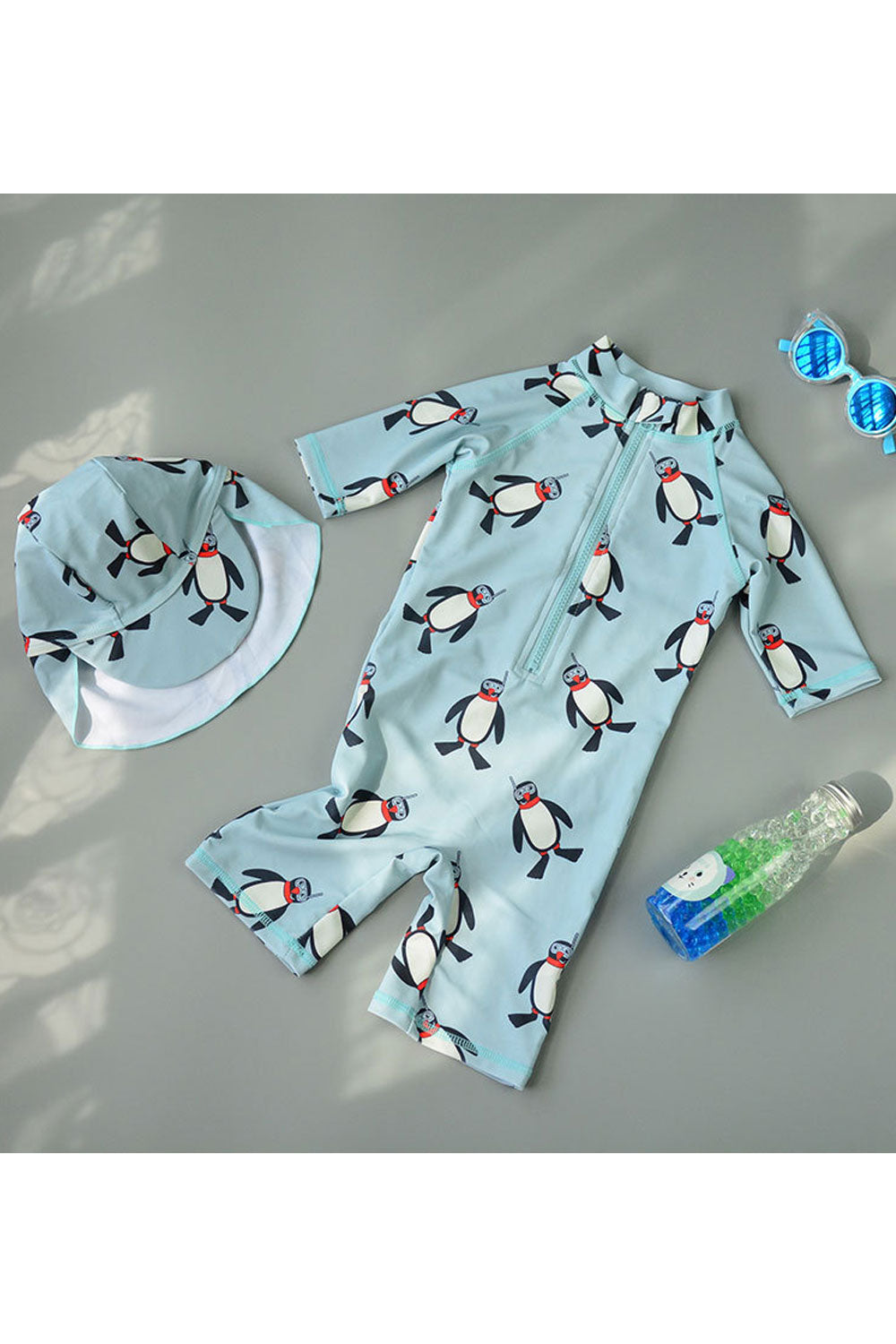 Baby & Toddler Boys Elegant Cartoon Pattern Round Neck Long Sleeve Comfortable Swimwear