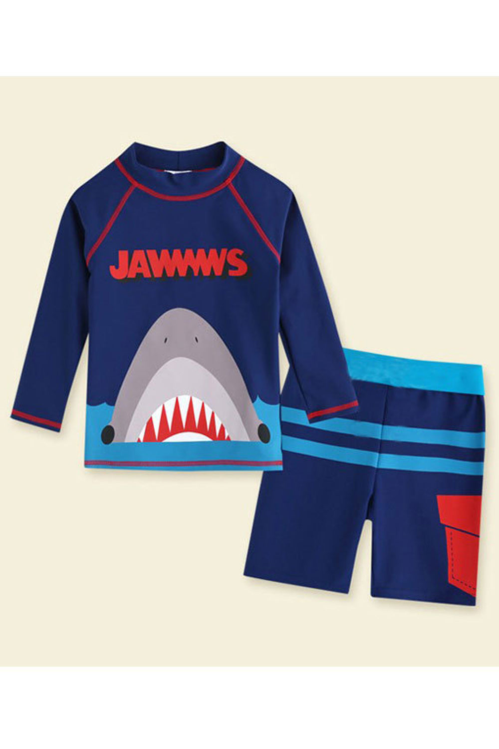 Baby & Toddler Boys Easy Round Neck Long Sleeve Superb Printed Pattern Elasticated Waist Summer Casual Swimwear