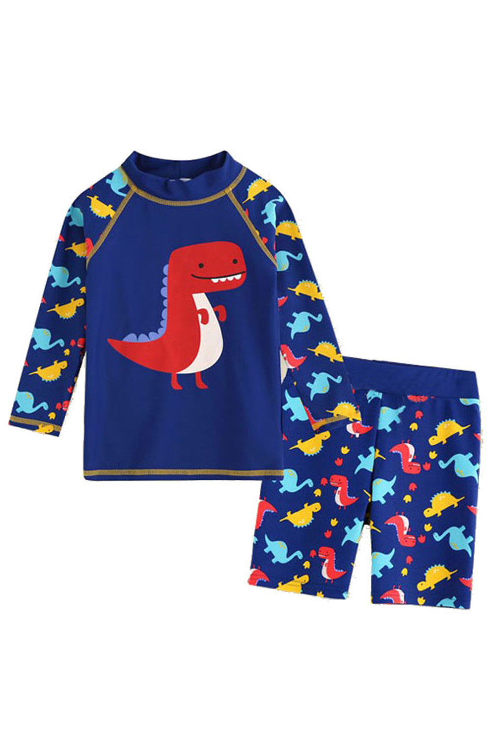 Baby & Toddler Boys Easy Round Neck Long Sleeve Superb Printed Pattern Elasticated Waist Summer Casual Swimwear