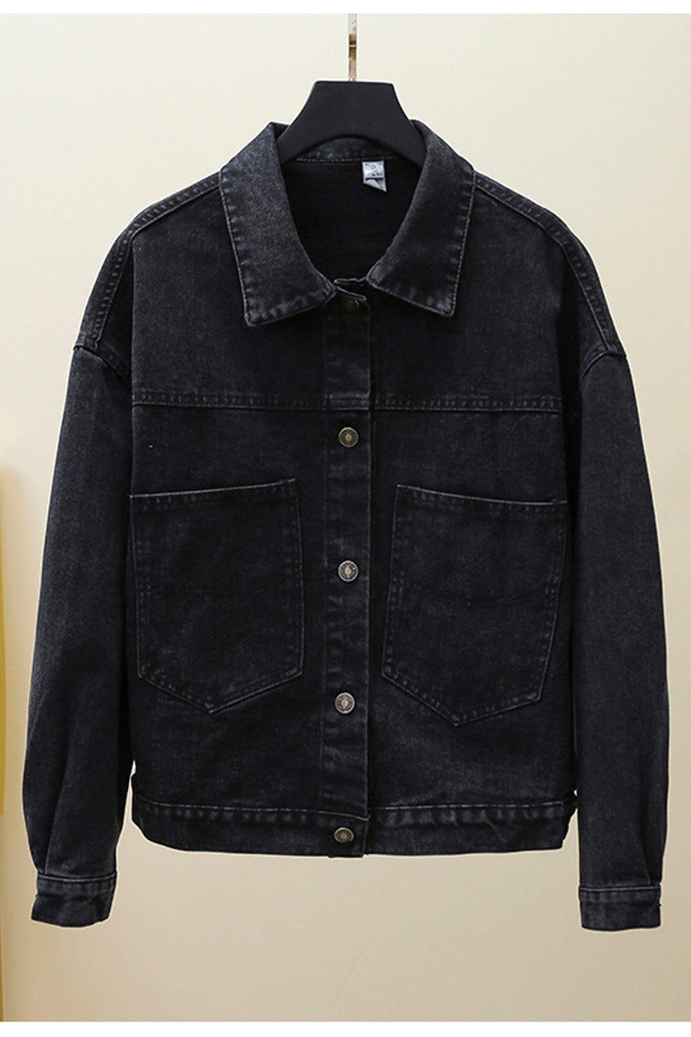 Women Collar Neck Solid Pattern Button Closure Modish Amazing Lightweight Classy Denim Jacket