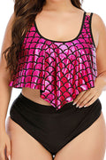 Women Round Neck Two Piece High Waist Pretty Swimwear
