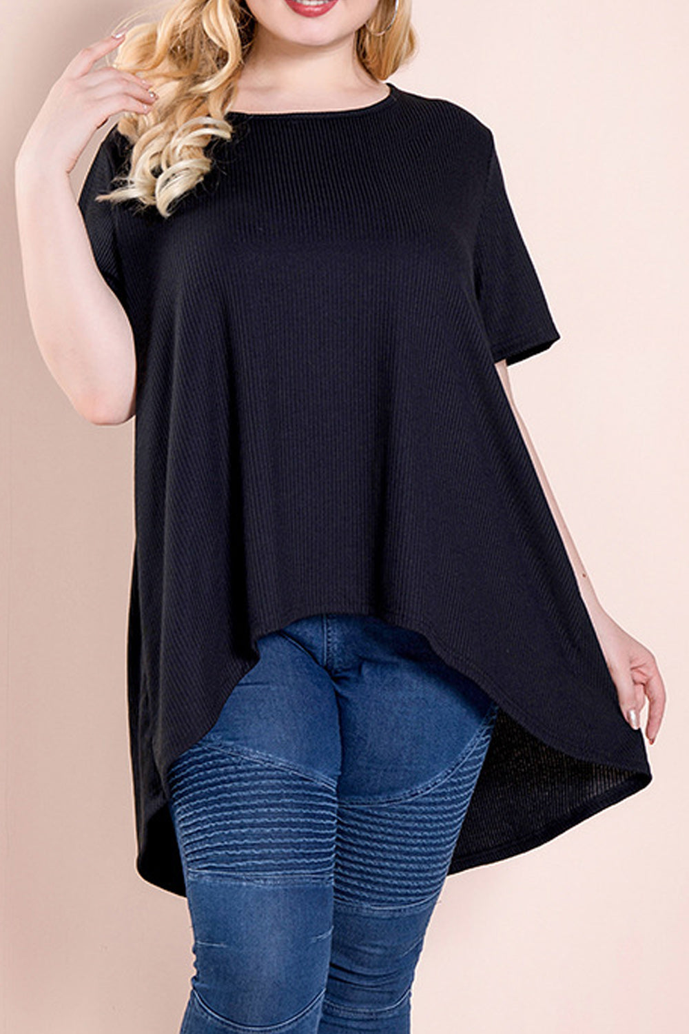 Women Loose Fit Solid Color Short Sleeve Casual Shirt