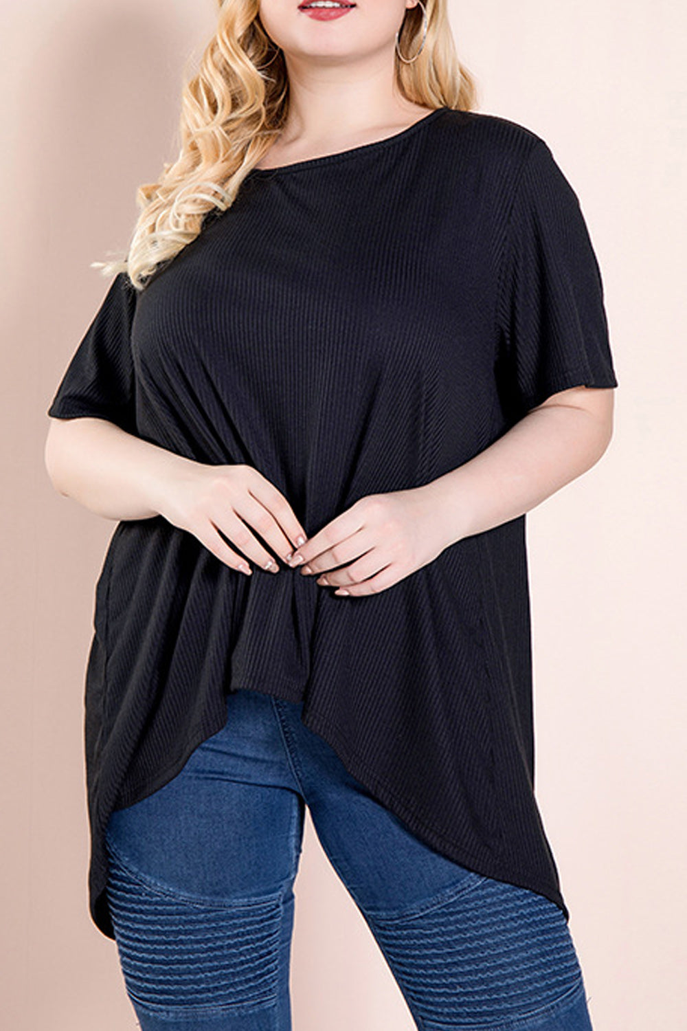 Women Loose Fit Solid Color Short Sleeve Casual Shirt