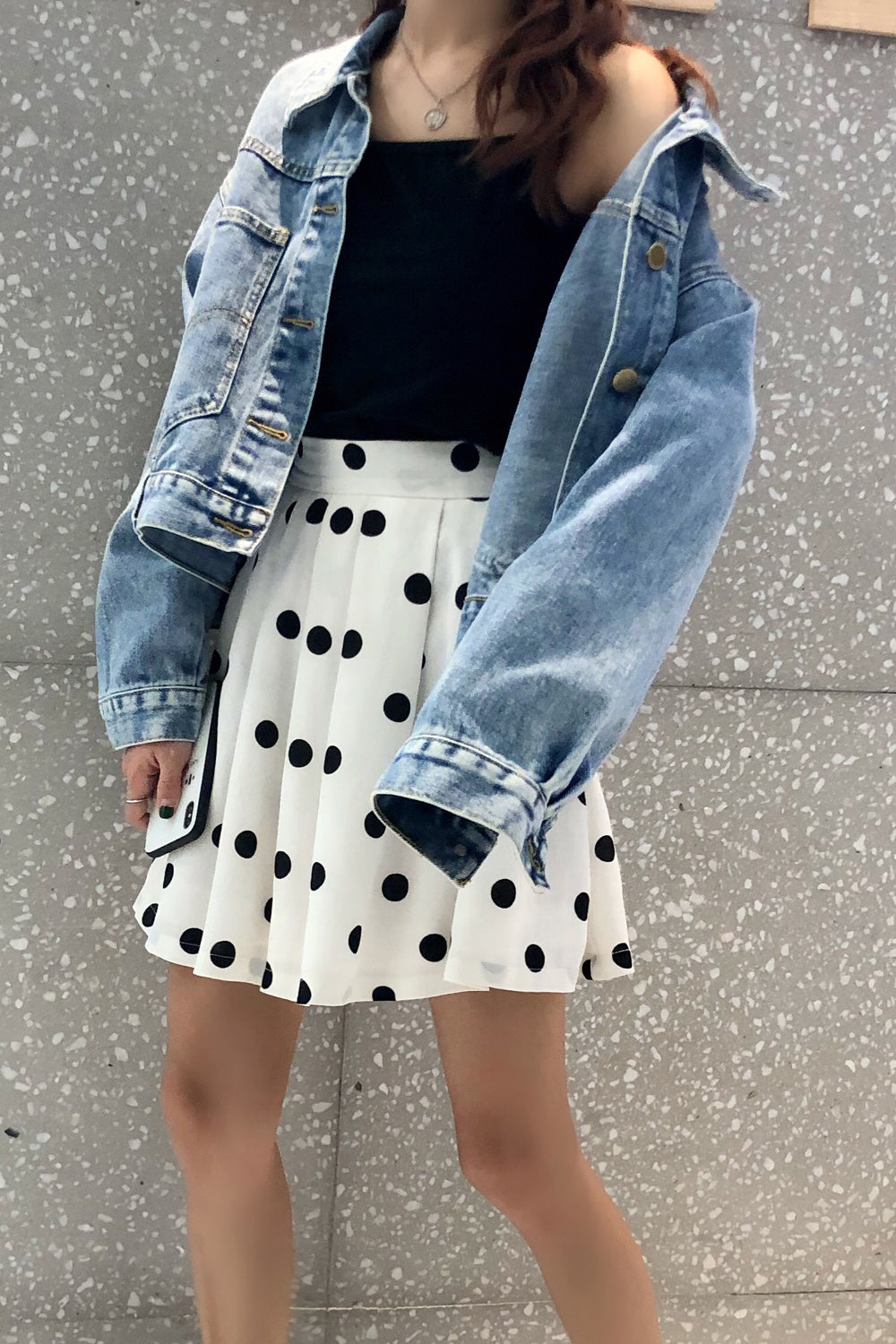 Women Collar Neck Loose Long Sleeve Button Closure Casual Winter Denim Jacket