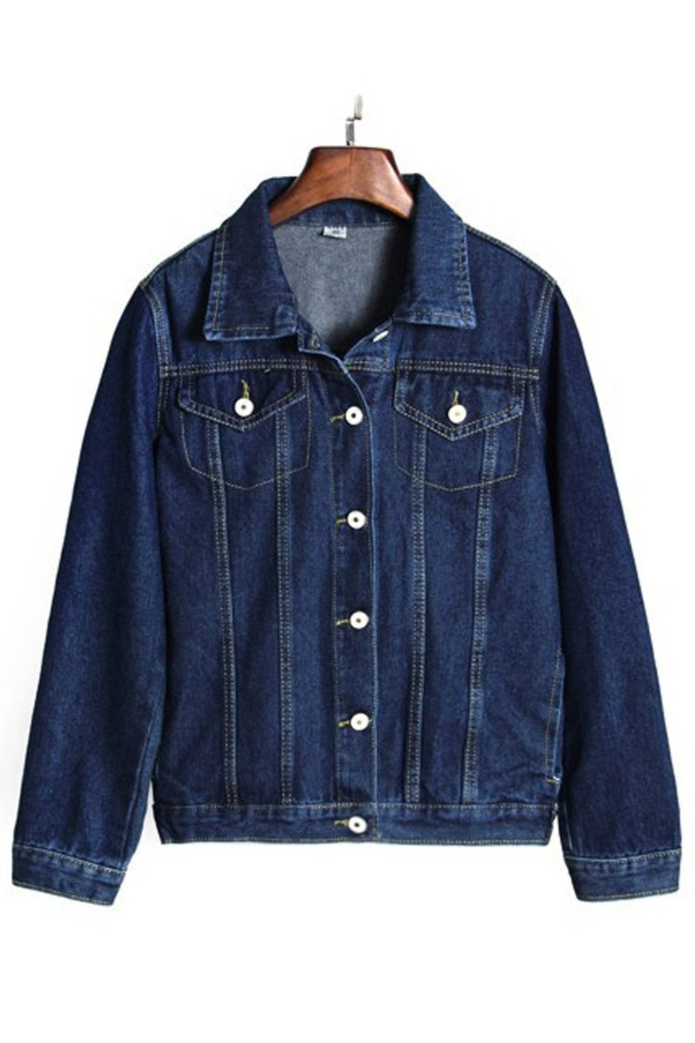 Women Beautiful Button Down Superb Relaxing Warm Long Sleeve Elegant Denim Jacket