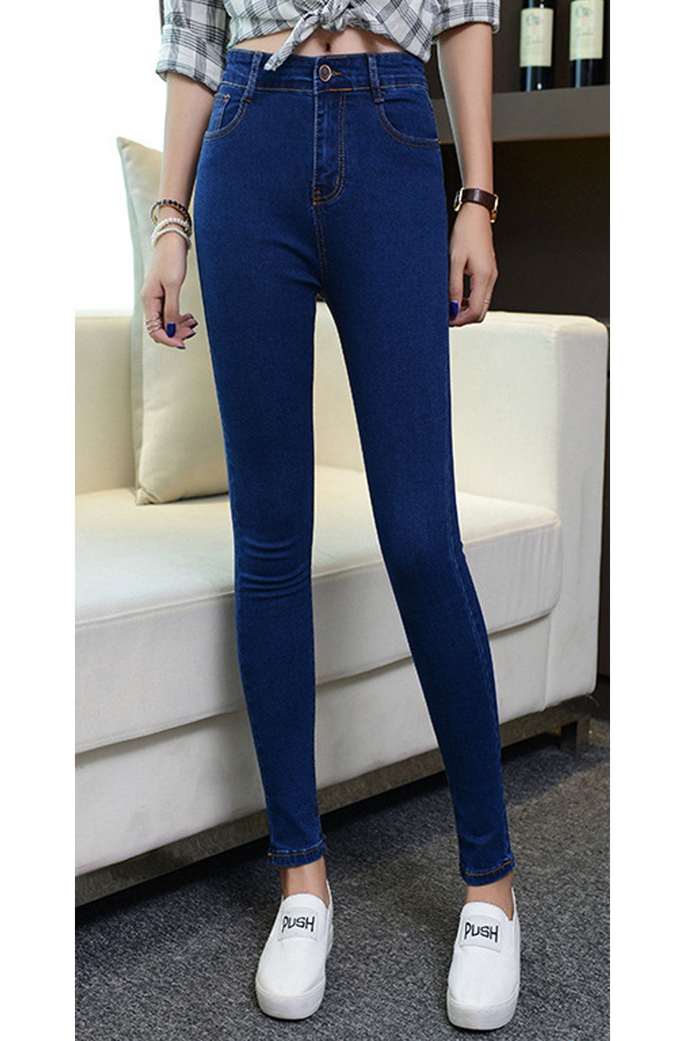 Women Slim Pant Casual Wearing Jeans