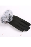 Women Beautiful Solid Pattern Cozy Suede Gloves