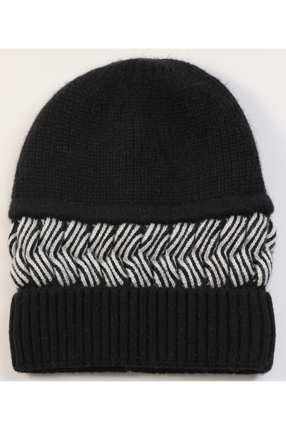 Women Printed Pattern Casual Winter Thick Knitted Hat