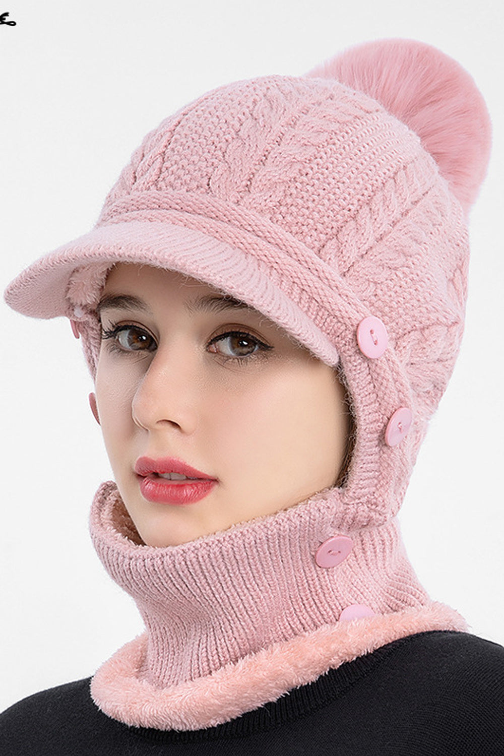 Women Elegant Solid Colored Winter Breathable Knitted Hat