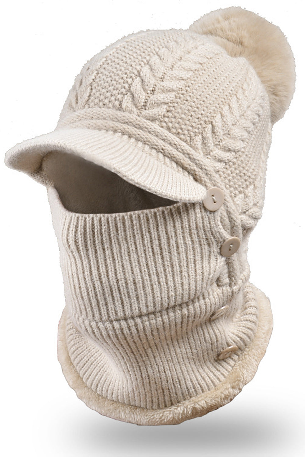 Women Elegant Solid Colored Winter Breathable Knitted Hat