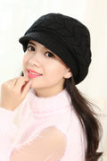 Women Thick Solid Pattern Beautiful Cozy Knitted Hat