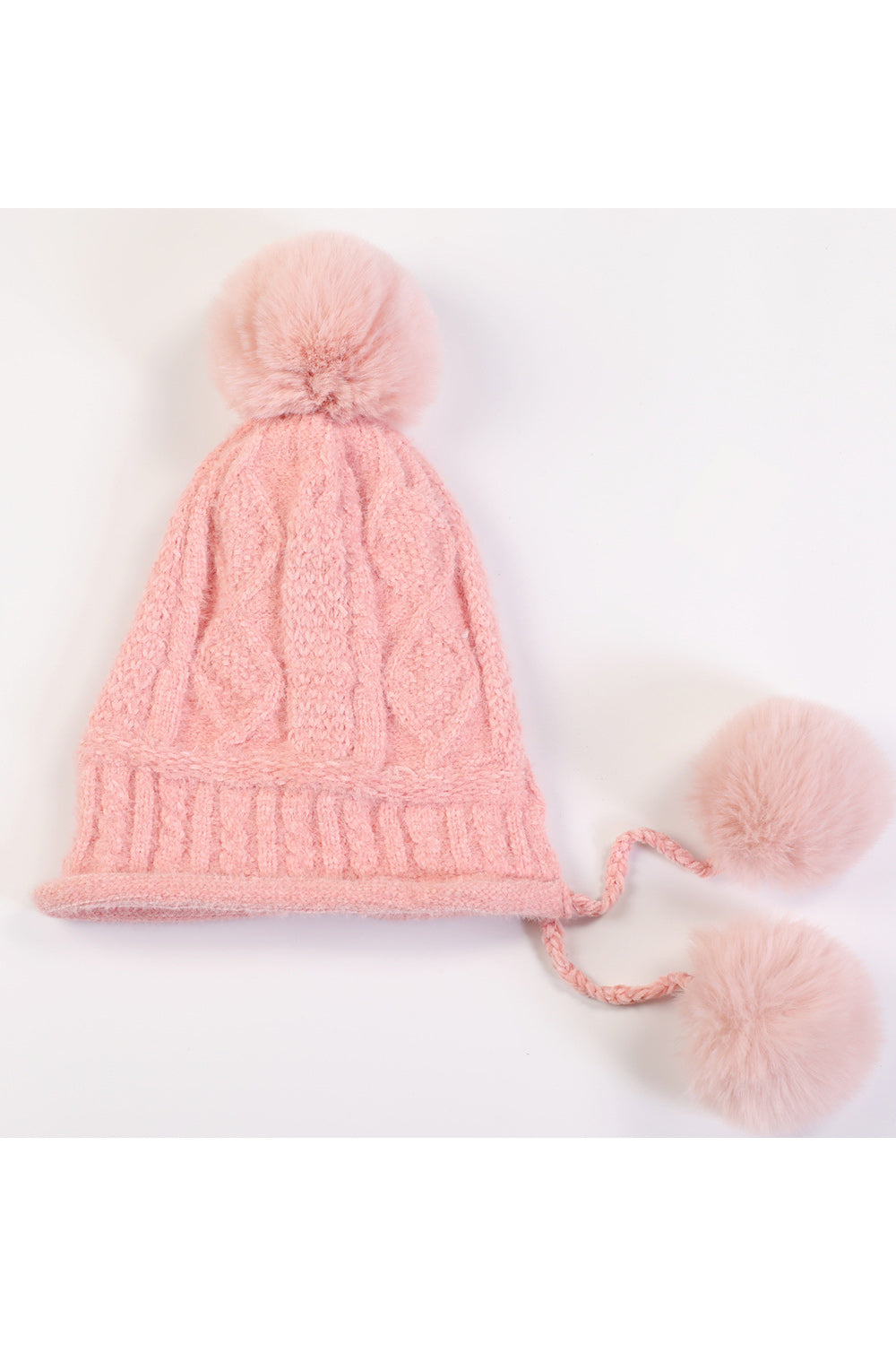 Women Cute Solid Pattern Hair Ball Attached Magnificent Knitted Hat