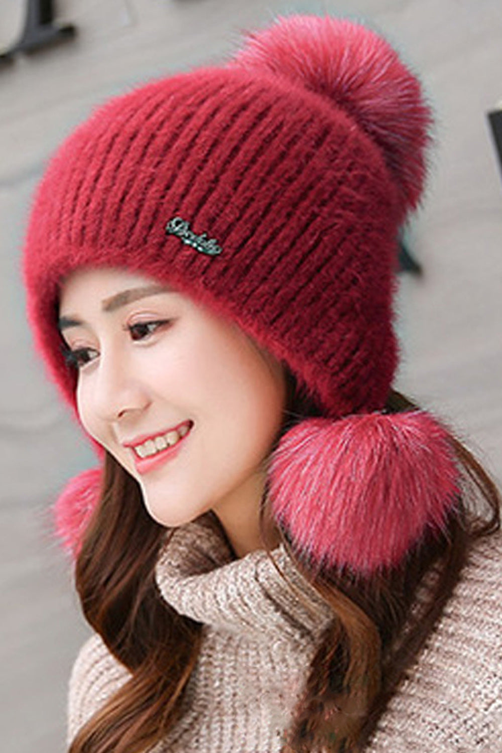 Women Pretty Solid Colored Convenient Warm Knitted Hat