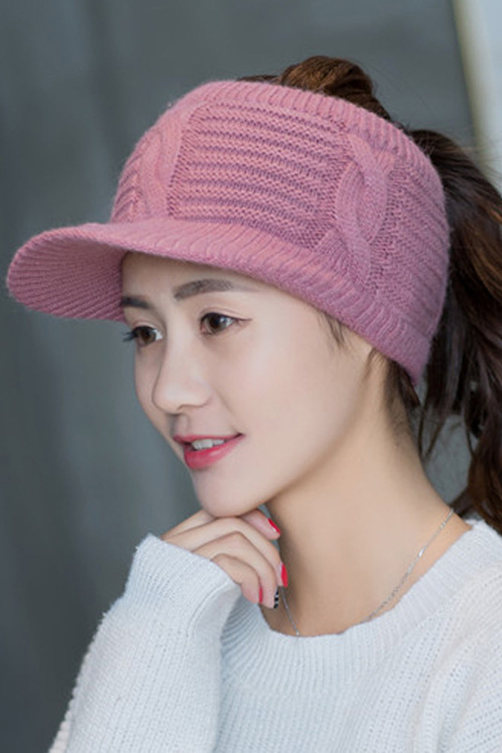 Women Magnificent Solid Colored Beautiful Warm Knitted Hat