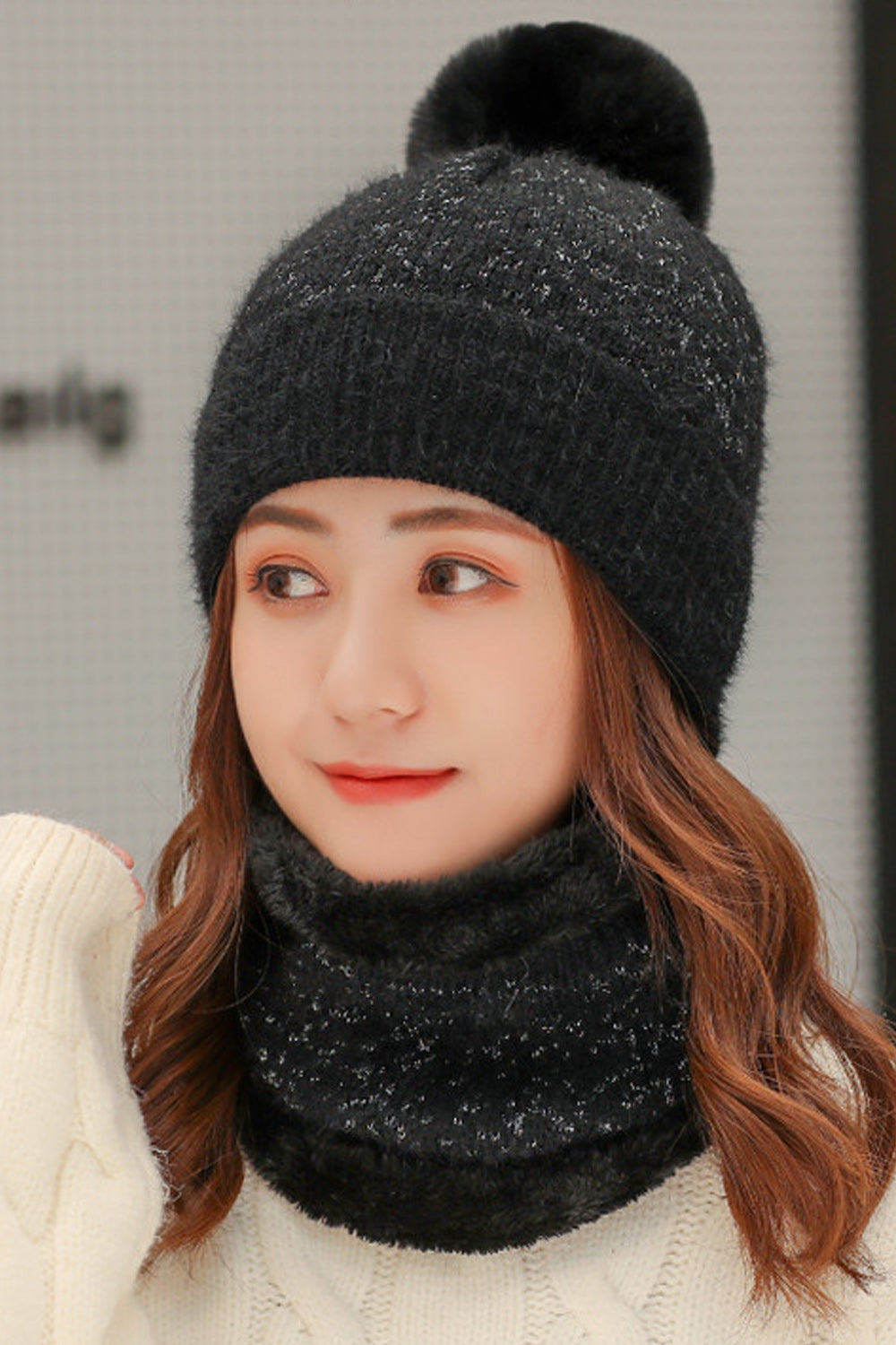 Women Elegant Styled Warm Hair Ball Soft Breathable Knitted Hat