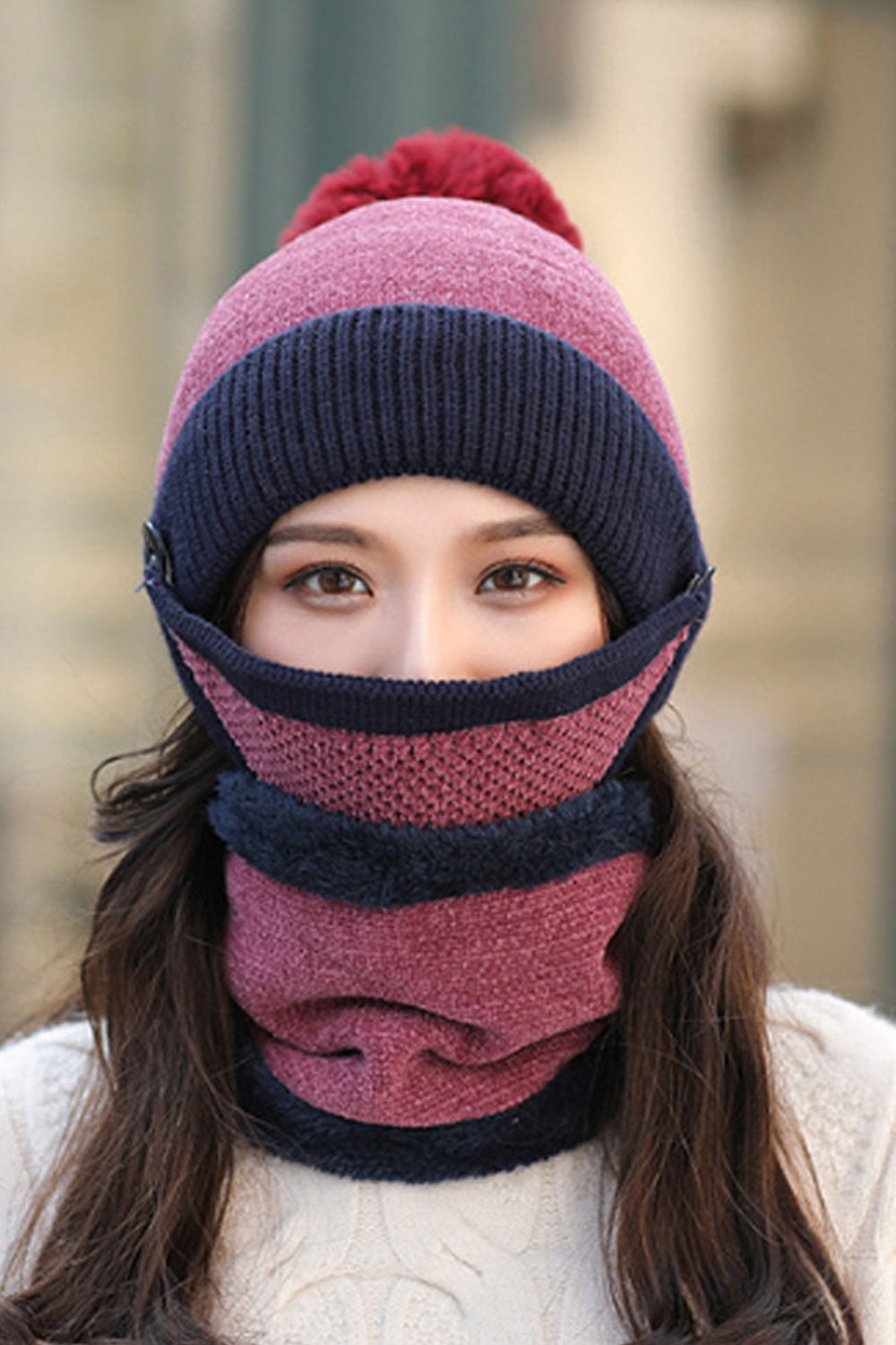 Women Wind Breaker Outdoor Winter Season Pretty Knitted Hat