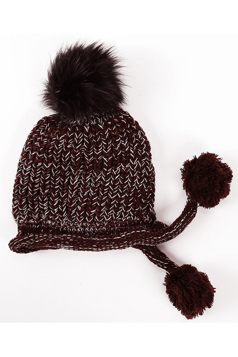 Women Pretty Hair Ball Attached Breathable Cozy Knitted Hat