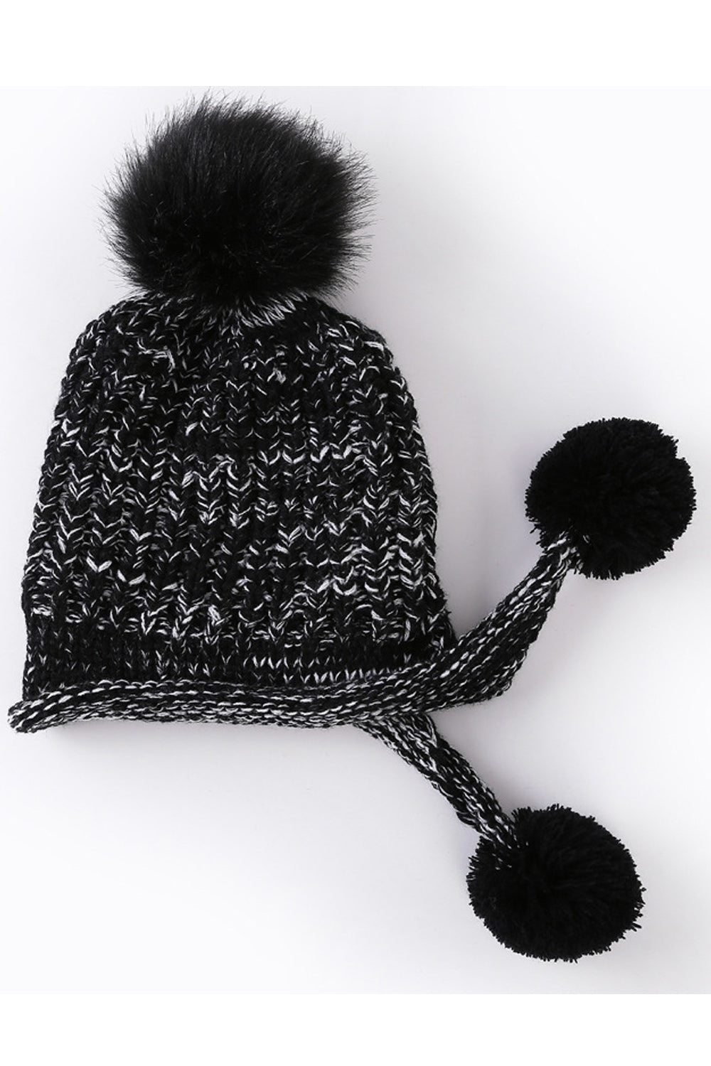 Women Pretty Hair Ball Attached Breathable Cozy Knitted Hat