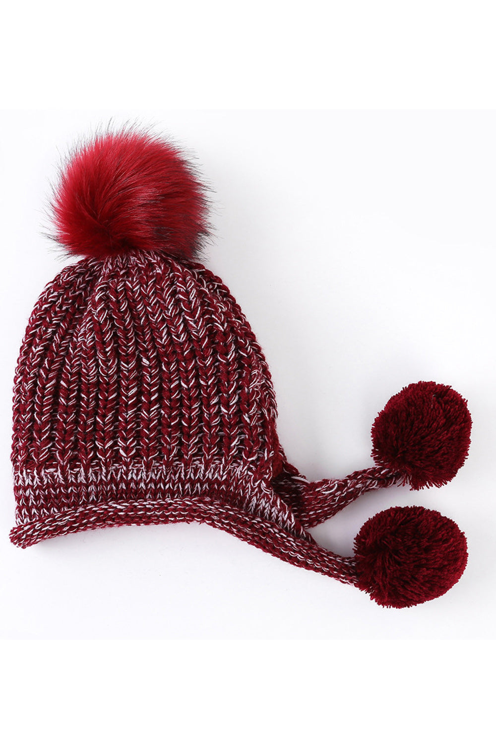 Women Pretty Hair Ball Attached Breathable Cozy Knitted Hat