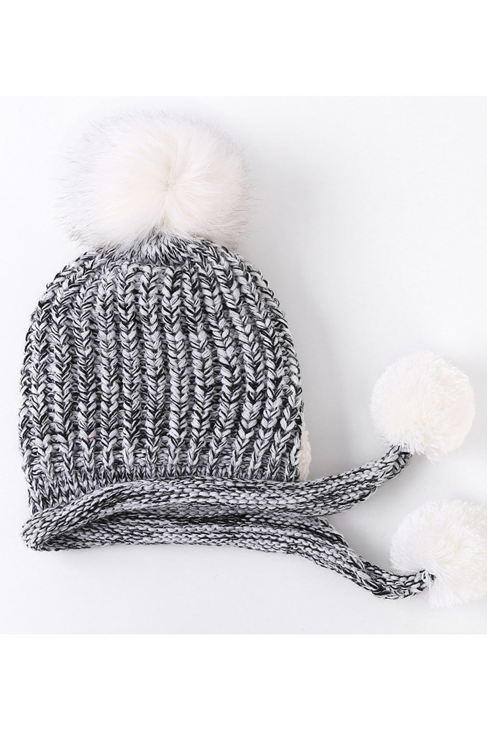 Women Pretty Hair Ball Attached Breathable Cozy Knitted Hat