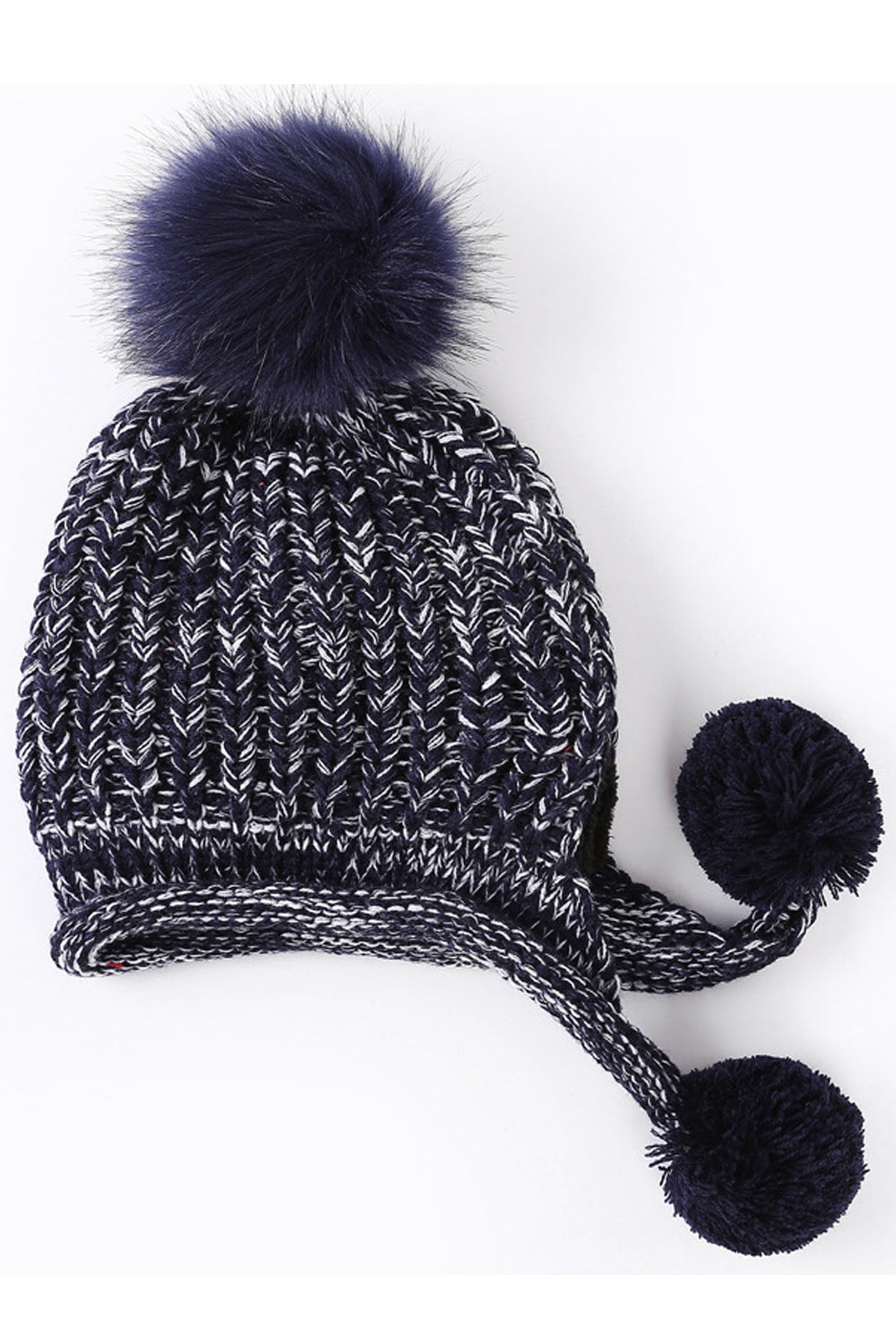 Women Pretty Hair Ball Attached Breathable Cozy Knitted Hat