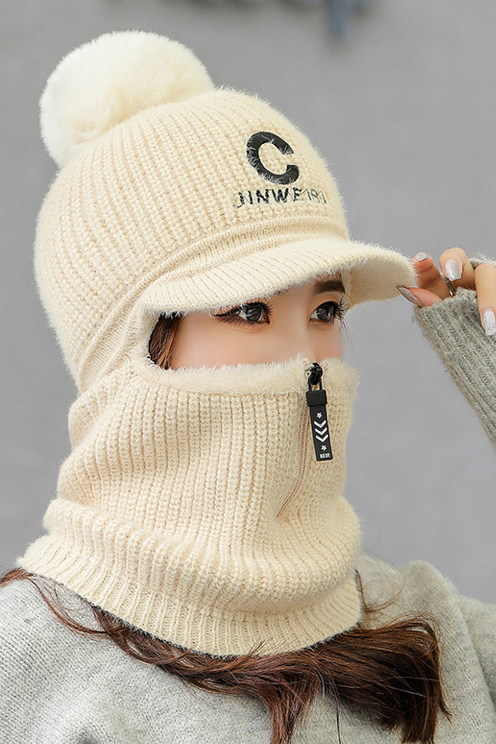 Women Tremendous Letter Embroidery Cozy Ear Protection Knitted Hat