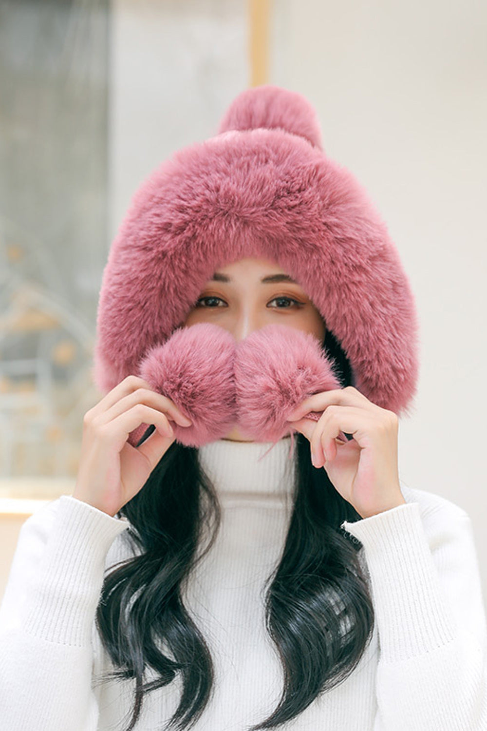 Women Comfortable Solid Colored Thick Elegant Knitted Hat