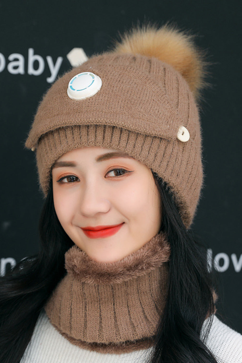 Women Soft & Pretty Hair Ball Attached Elegant Knitted Hat