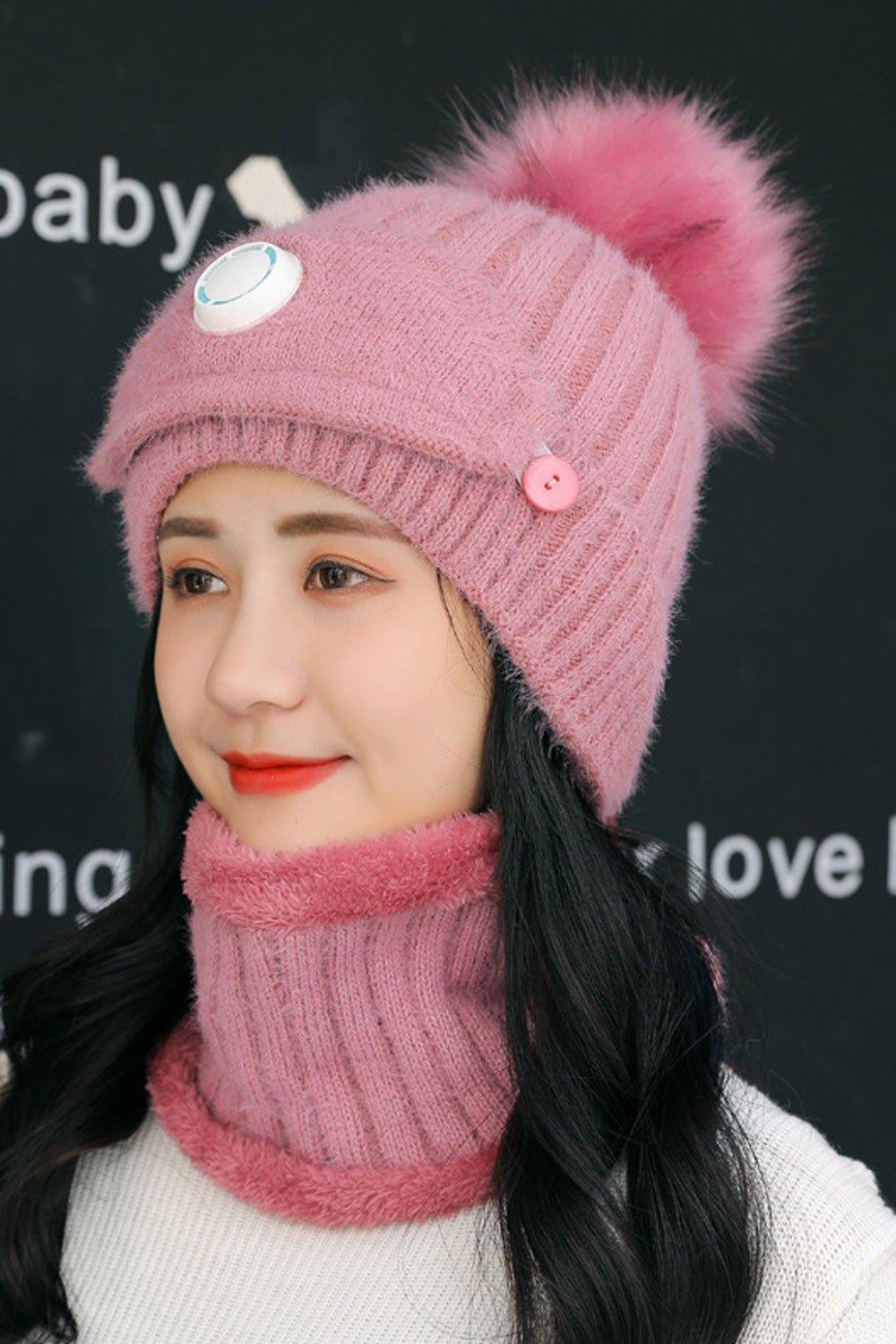 Women Soft & Pretty Hair Ball Attached Elegant Knitted Hat