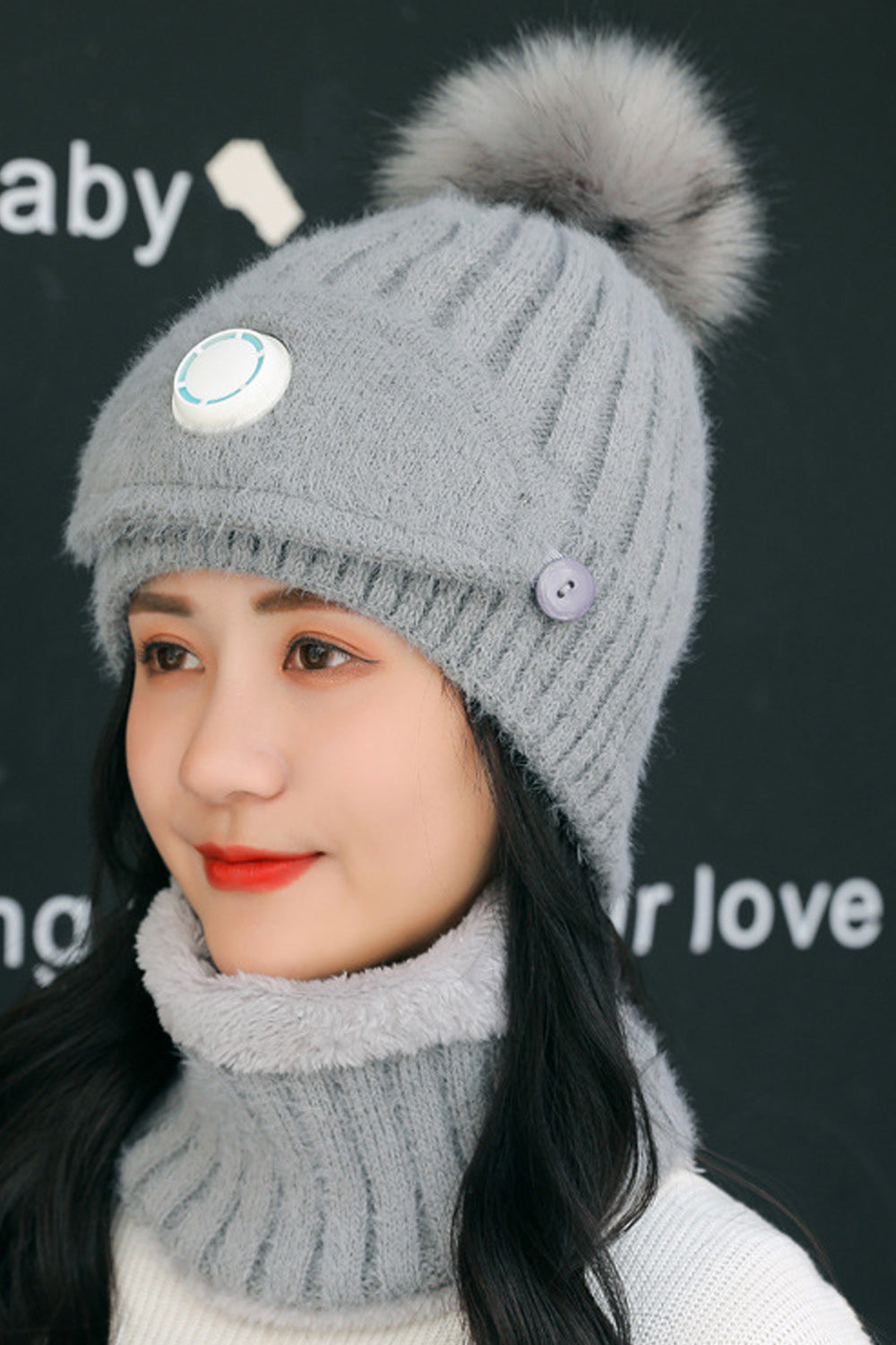 Women Soft & Pretty Hair Ball Attached Elegant Knitted Hat