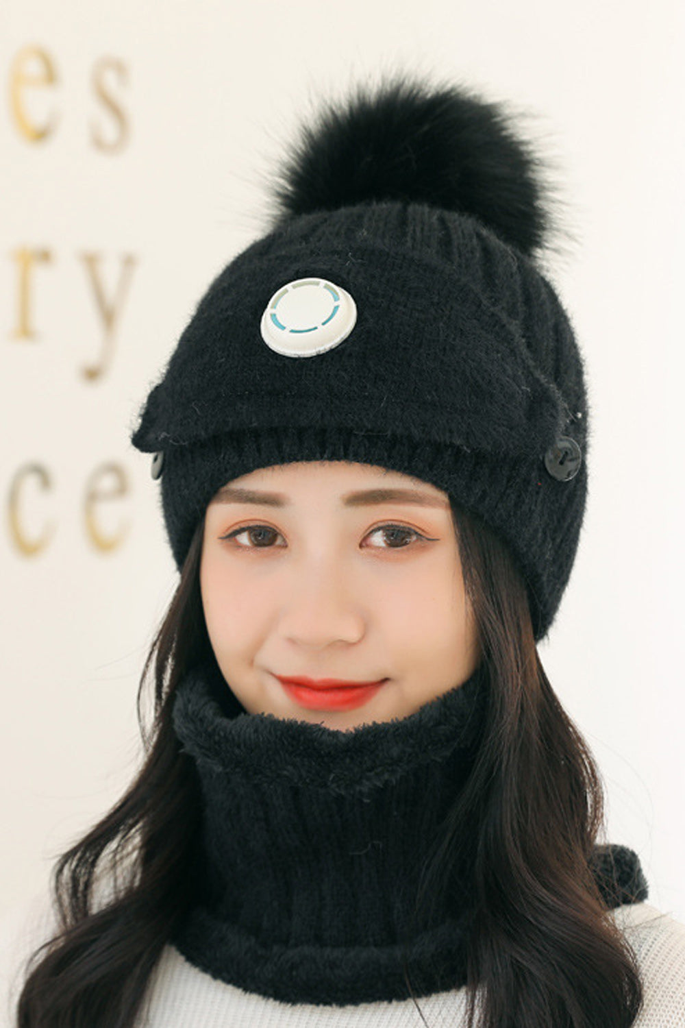 Women Soft & Pretty Hair Ball Attached Elegant Knitted Hat