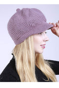 Women Dome Styled Winter Solid Pattern Trendy Knitted Hat