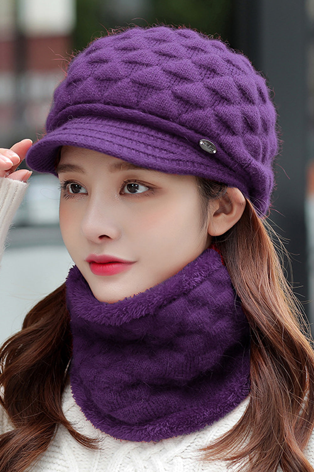 Women Cozy Solid Colored Breathable Winter Knitted Hat