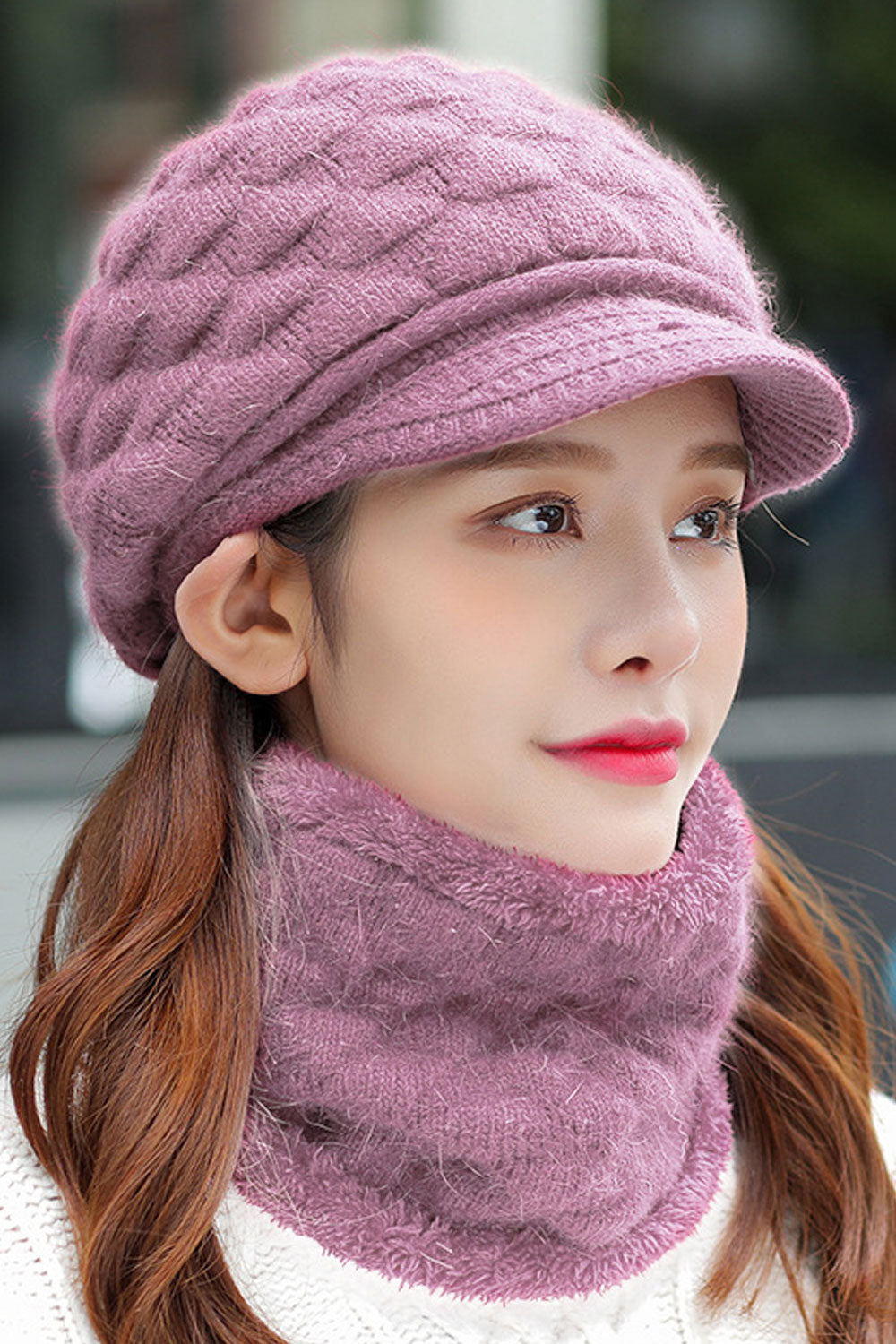 Women Cozy Solid Colored Breathable Winter Knitted Hat