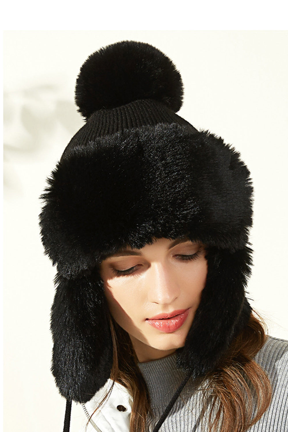 Women Earmuffs Winter Season Solid Colored Thick Knitted Hat