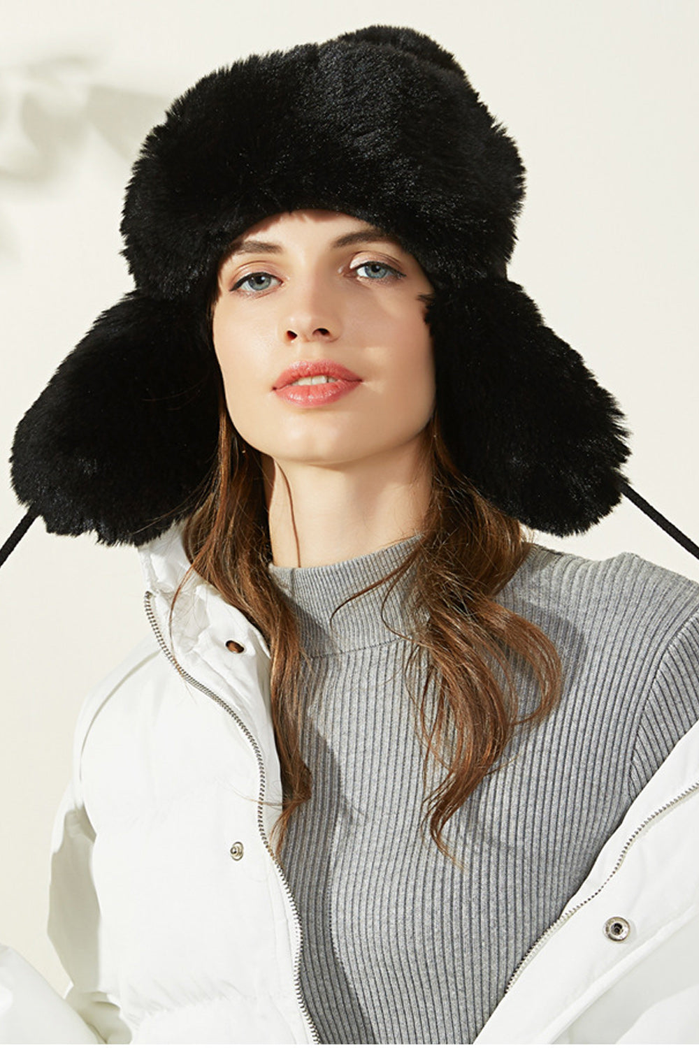 Women Earmuffs Winter Season Solid Colored Thick Knitted Hat
