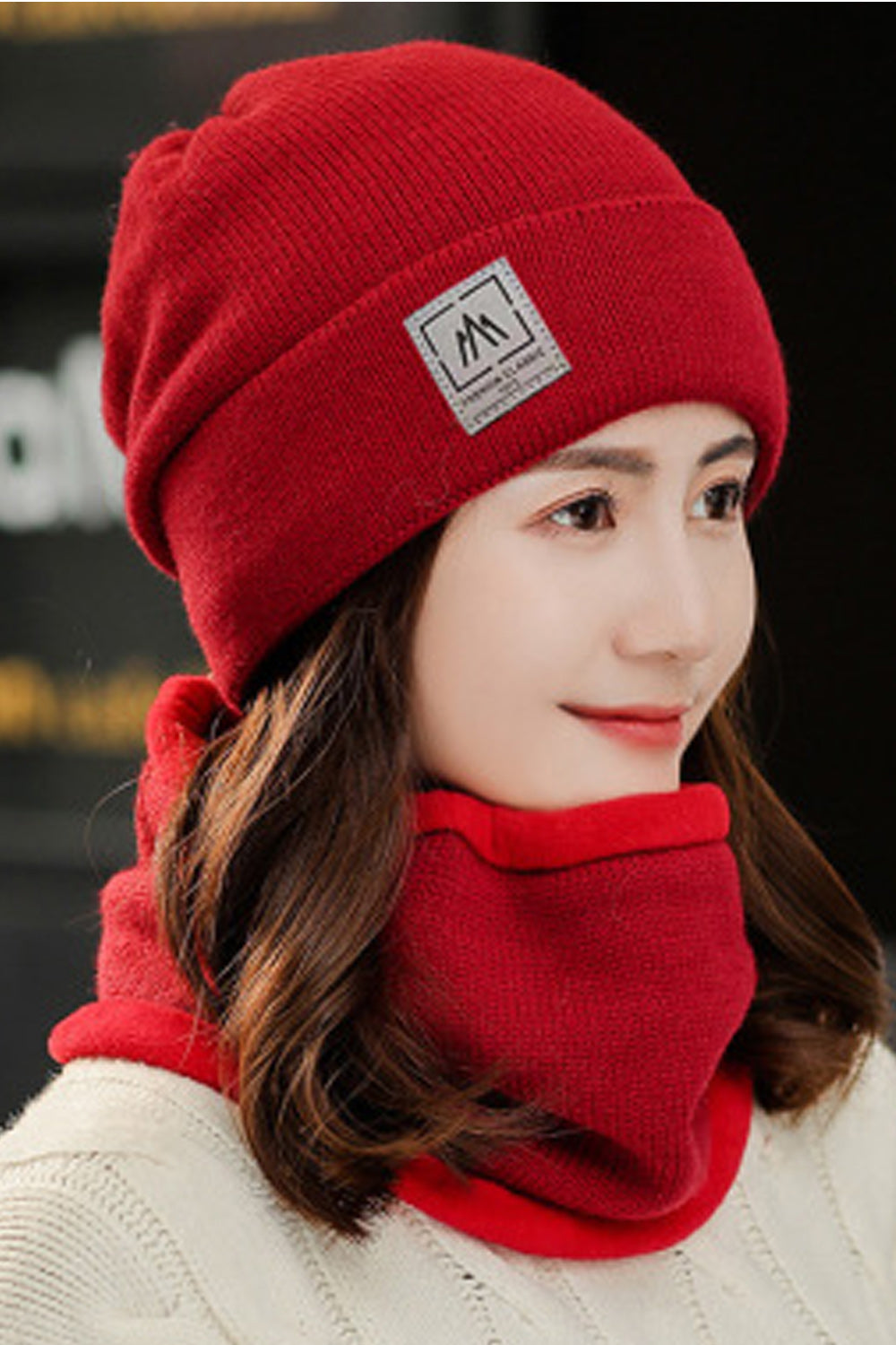 Women Simple Solid Colored Warm Breathable Lovely Knitted Hat